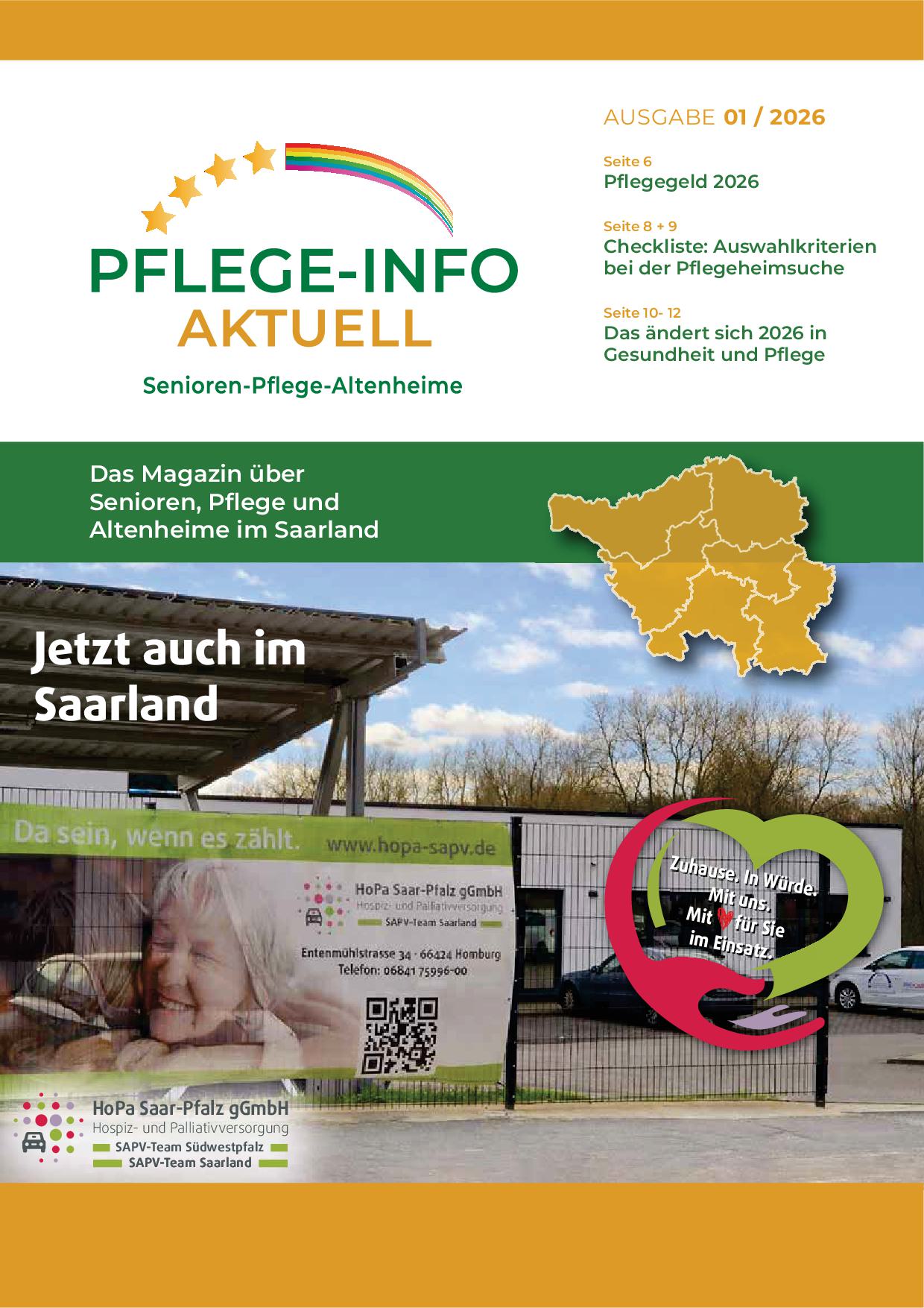 Hier zu sehen ist das Magazin Pflege-Info Aktuell 1-2026.